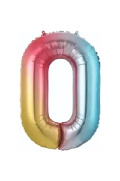 0- RAKAM 34 İNC GÖKKUŞAĞI RENK BALON 76 CM
