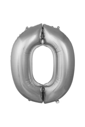 0- RAKAM 34 İNC GÜMÜŞ RENK BALON 76 CM