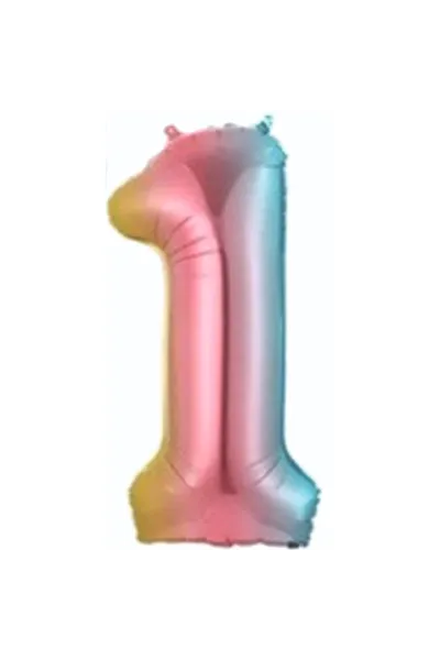 1- RAKAM 34 İNC GÖKKUŞAĞI RENK BALON 76 CM