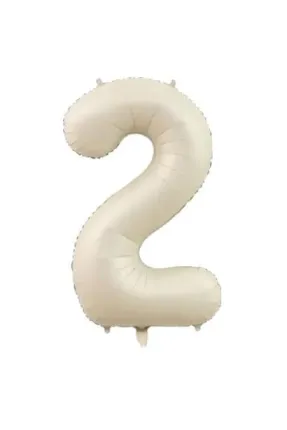 2- RAKAM 34 İNC KREM RENK BALON 76 CM