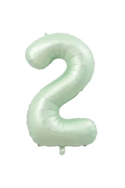 2- RAKAM 34 İNC RETRO YEŞİL RENK BALON 76 CM