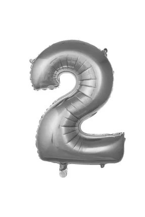 2- RAKAM 34 İNC GÜMÜŞ RENK BALON 76 CM
