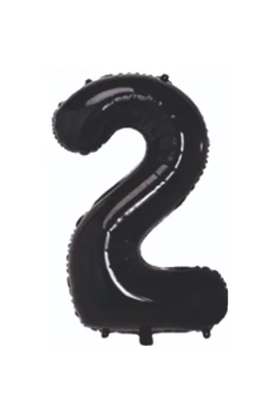 2- RAKAM 34 İNC SİYAH RENK BALON 76 CM