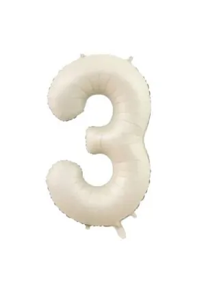 3- RAKAM 34 İNC KREM RENK BALON 76 CM