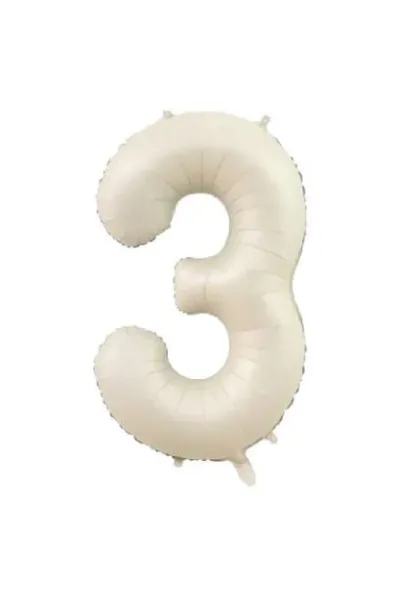 3- RAKAM 34 İNC KREM RENK BALON 76 CM
