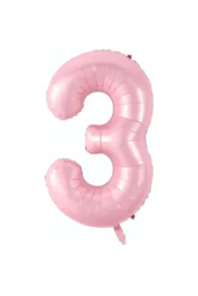 3- RAKAM 34 İNC PEMBE RENK BALON 76 CM