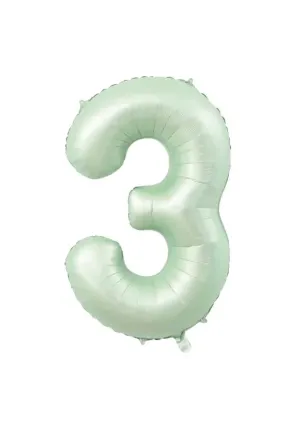 3- RAKAM 34 İNC RETRO YEŞİL RENK BALON 76 CM