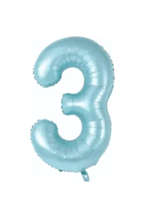 3- RAKAM 34 İNC MAVİ RENK BALON 76 CM