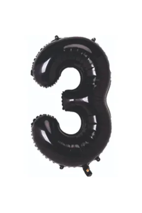 3- RAKAM 34 İNC SİYAH RENK BALON 76 CM