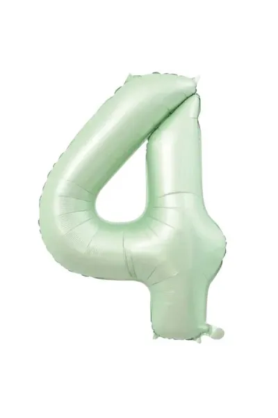 4- RAKAM 34 İNC RETRO YEŞİL RENK BALON 76 CM