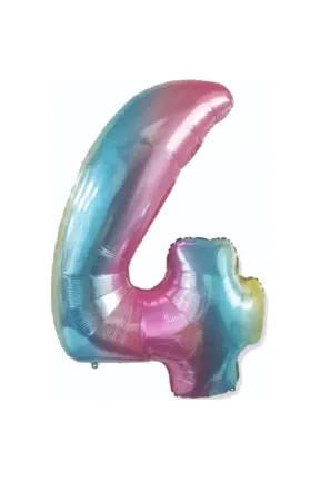 4- RAKAM 34 İNC GÖKKUŞAĞI RENK BALON 76 CM