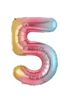 5- RAKAM 34 İNC GÖKKUŞAĞI RENK BALON 76 CM 5- RAKAM 34 İNC GÖKKUŞAĞI RENK BALON 76 CM