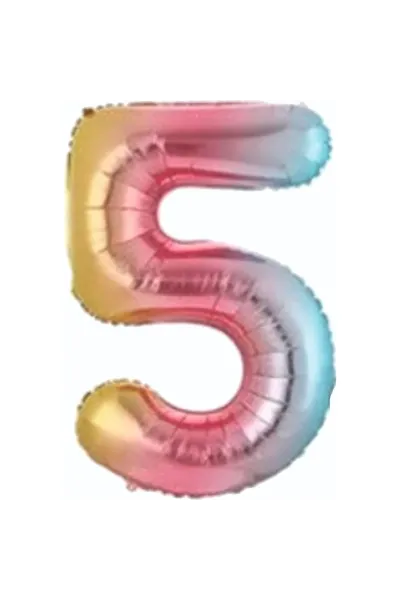5- RAKAM 34 İNC GÖKKUŞAĞI RENK BALON 76 CM 5- RAKAM 34 İNC GÖKKUŞAĞI RENK BALON 76 CM