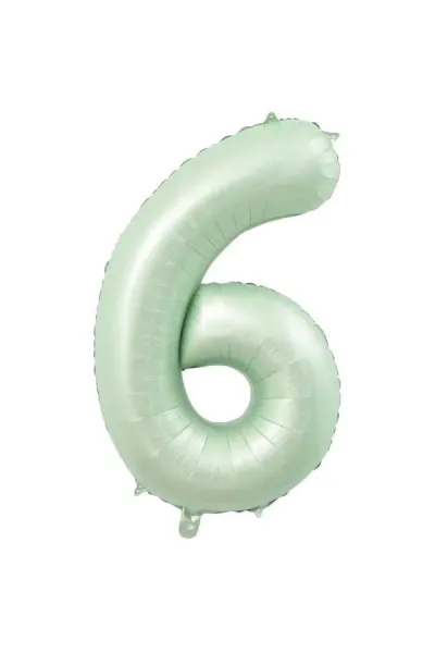 6- RAKAM 34 İNC RETRO YEŞİL RENK BALON 76 CM