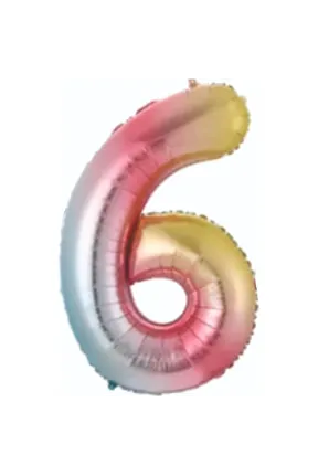 6- RAKAM 34 İNC GÖKKUŞAĞI RENK BALON 76 CM 6- RAKAM 34 İNC GÖKKUŞAĞI RENK BALON 76 CM