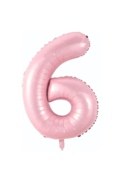 6- RAKAM 34 İNC PEMBE RENK BALON 76 CM
