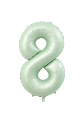 8- RAKAM 34 İNC RETRO YEŞİL RENK BALON 76 CM