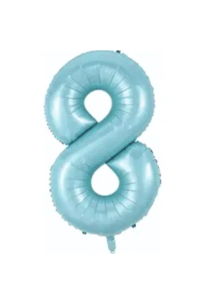 8- RAKAM 34 İNC MAVİ RENK BALON 76 CM