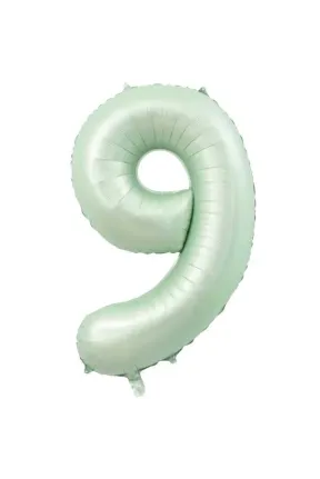 9- RAKAM 34 İNC RETRO YEŞİL RENK BALON 76 CM