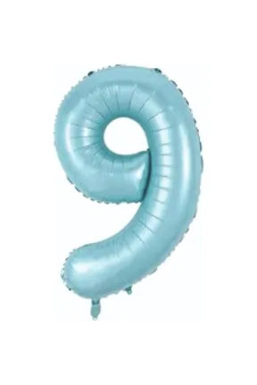 9- RAKAM 34 İNC MAVİ RENK BALON 76 CM