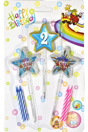 3D GÖRÜNÜMLÜ MUM 2 YAŞ YILDIZ MODELİ MAVİ 12.5CM