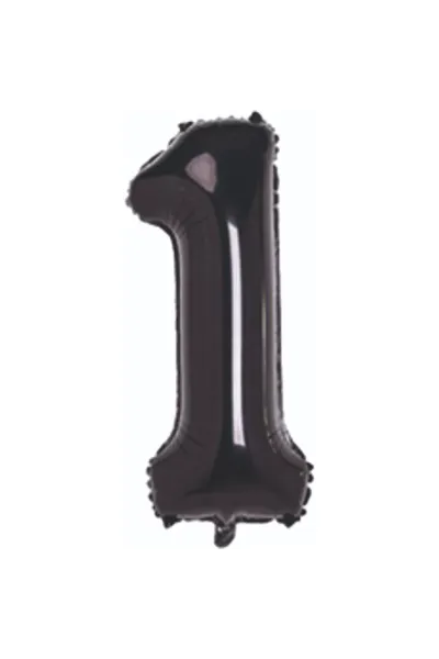 1- RAKAM 40 İNC SİYAH RENK BALON 100 CM