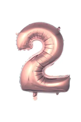 2- RAKAM 40 İNC ROSEGOLD RENK BALON 100 CM