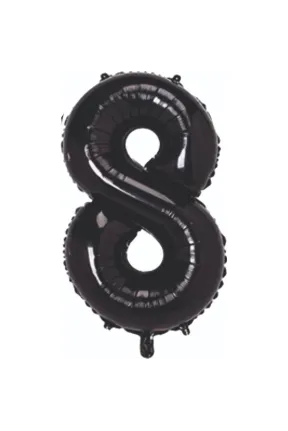 8- RAKAM 40 İNC SİYAH RENK BALON 100 CM
