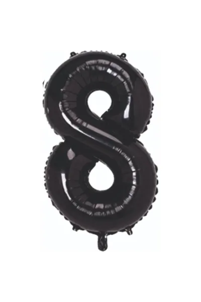 8- RAKAM 40 İNC SİYAH RENK BALON 100 CM
