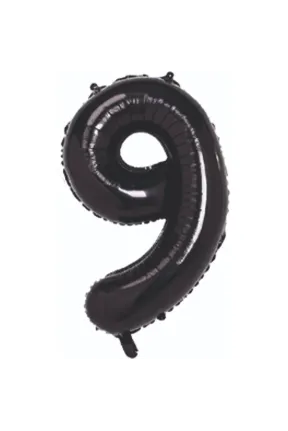 9- RAKAM 40 İNC SİYAH RENK BALON 100 CM