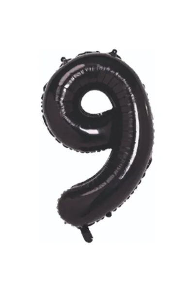 9- RAKAM 40 İNC SİYAH RENK BALON 100 CM