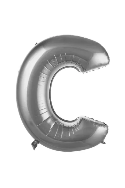 C- HARF 40 İNC GÜMÜŞ RENK BALON 100 CM