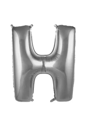 H- HARF 40 İNC GÜMÜŞ RENK BALON 100 CM