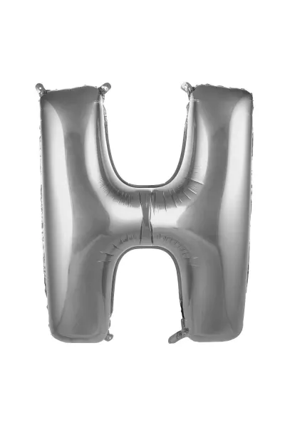 H- HARF 40 İNC GÜMÜŞ RENK BALON 100 CM