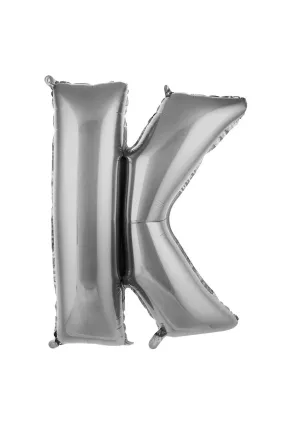 K- HARF 40 İNC GÜMÜŞ RENK BALON 100 CM