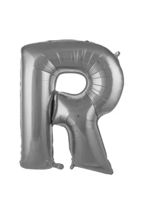 R- HARF 40 İNC GÜMÜŞ RENK BALON 100 CM