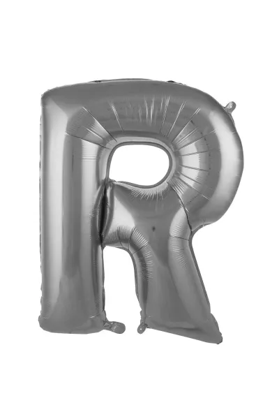 R- HARF 40 İNC GÜMÜŞ RENK BALON 100 CM