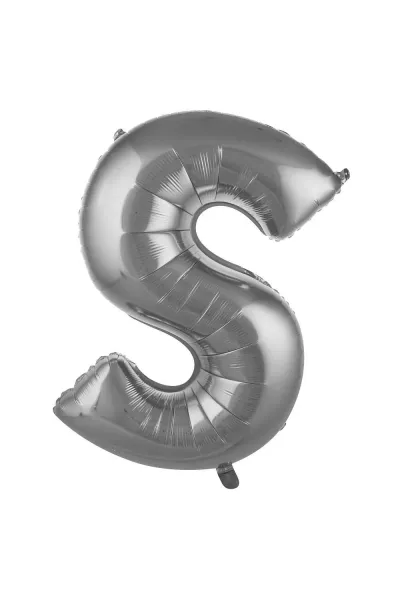 S- HARF 40 İNC GÜMÜŞ RENK BALON 100 CM