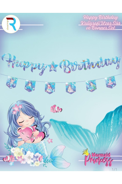 Toptan Retro Kahve Kaligrafi Uzar Süs ve Banner Set