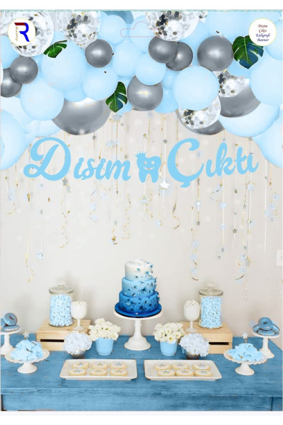 Toptan Retro Kahve Kaligrafi Uzar Süs ve Banner Set
