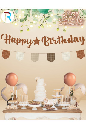 Toptan Karamel Kaligrafi Uzar Süs ve Banner Set