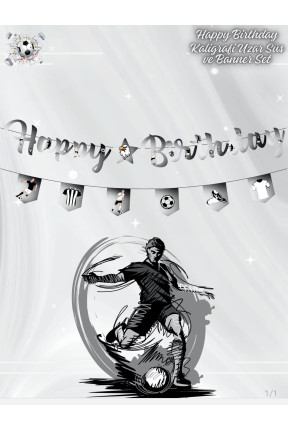 Toptan Siyah Beyaz Kaligrafi Uzar Süs ve Banner Set