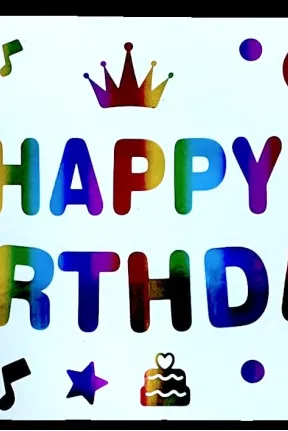 DÜZ HAPPY BİRTHDAY RENKLİ YAPIŞKANLI BALON STİCKER