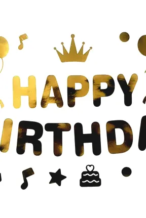 HAPPY BİRTHDAY GOLD YAPIŞKANLI BALON STİCKER