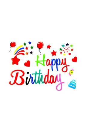 HAPPY BİRTHDAY RENKLİ YAPIŞKANLI BALON STİCKER