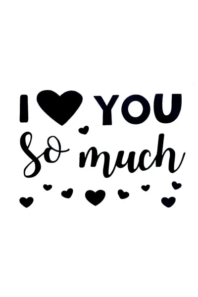 I LOVE YOU SİYAH YAPIŞKANLI BALON STİCKER