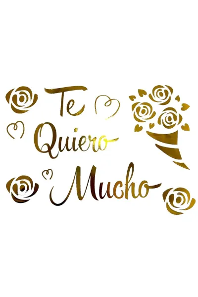 TE QUIERO MUCHO AMOR GOLD YAPIŞKANLI BALON STİCKER