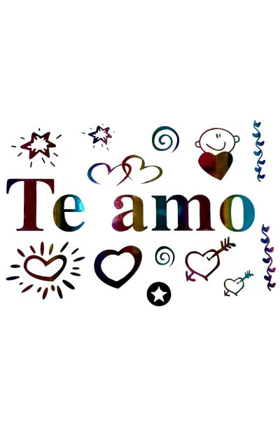 TE AMO RENKLİ YAPIŞKANLI BALON STİCKER