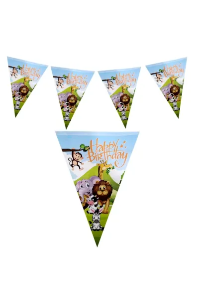 SAFARİ HAPPY BİRTHDAY ÜÇGEN FLAMA