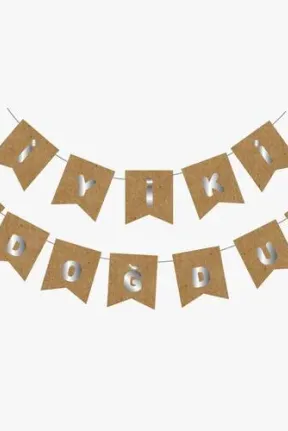 Toptan Kraft Gümüş İyi Ki Doğdun Yaldızlı Banner